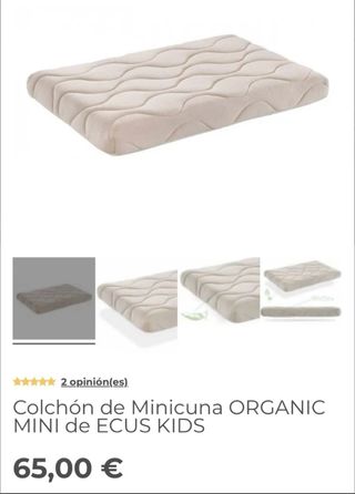 Colchón minicuna Ecus Kids Organics mini 50x80
