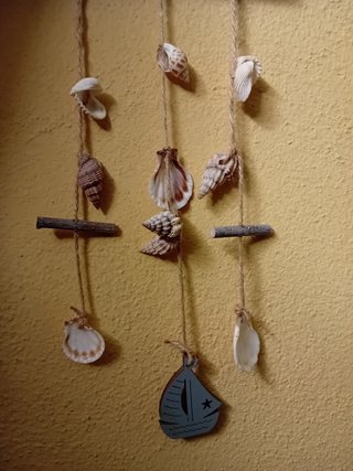 Decorazione a parete con conchiglie