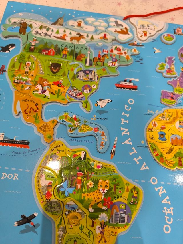 Puzzle mapamundi magnético janod