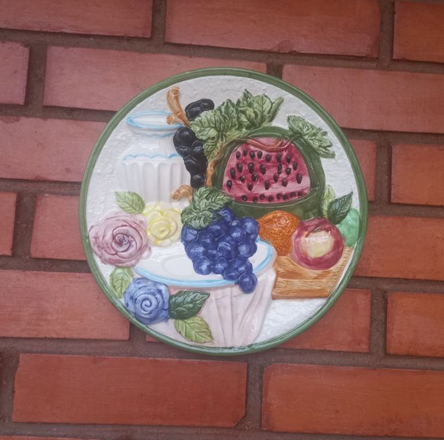 Plato Grande Cerámica Frutas Vintage