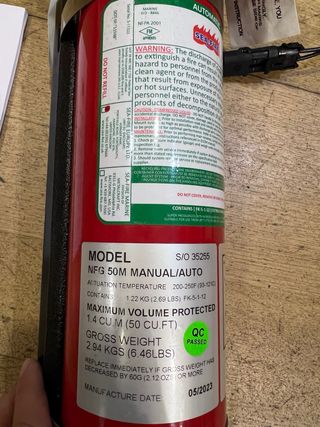 Extintor SeaFire NFG NOVO