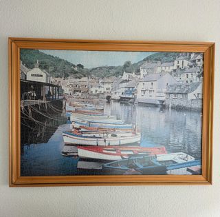 Antiguo Cuadro Puzzle con marco vintage 100x70cm