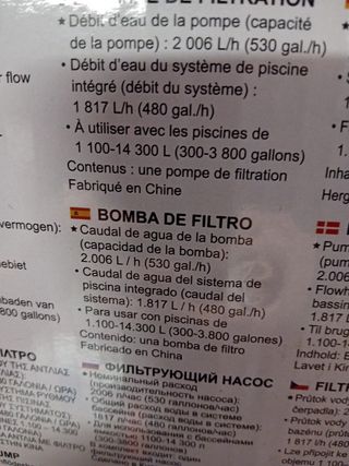 Bomba de filtro piscinas