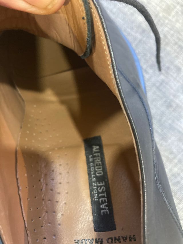 Zapatos Bay Derby negro pala lisa punta americana