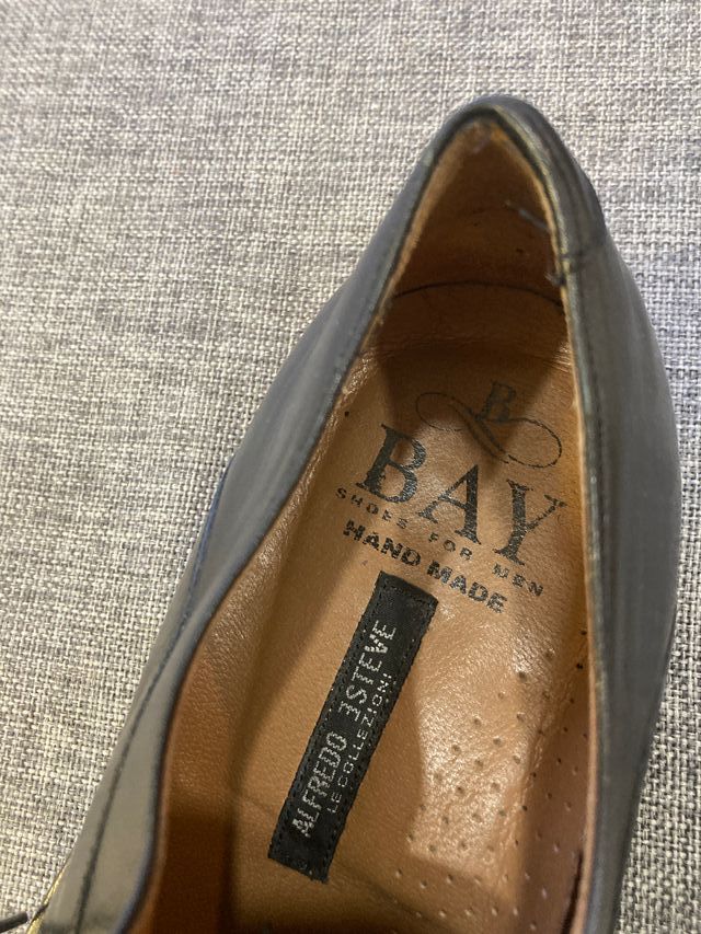 Zapatos Bay Derby negro pala lisa punta americana