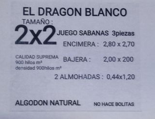 2x2 juego/sábanas ALGODON