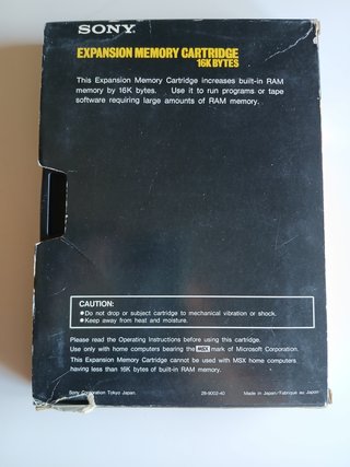 SONY MSX EXPANSION MEMORY CARTRIDGE 16KBYTE エクスパンジョン