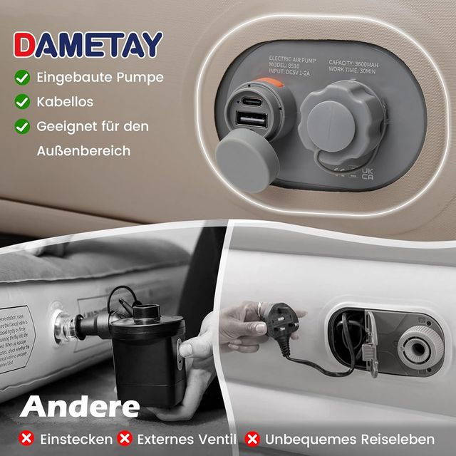 Colchón de aire autoinflable cn bomba 190x125x20cm