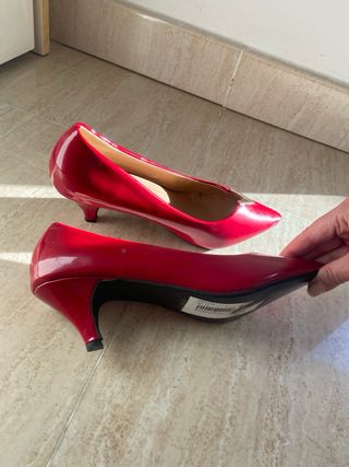 Zapatos rojos tacon comodo