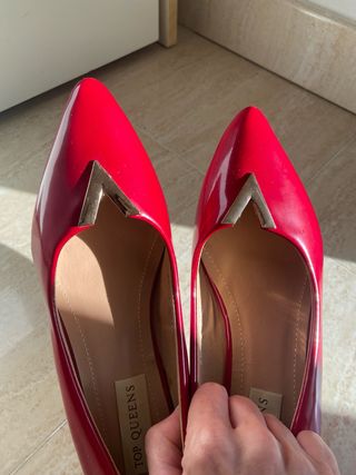 Zapatos rojos tacon comodo