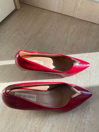 Zapatos rojos tacon comodo