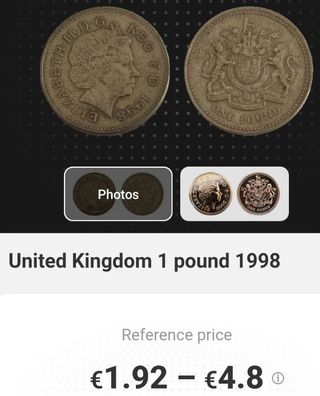 Moneda UK 1 pound 1998