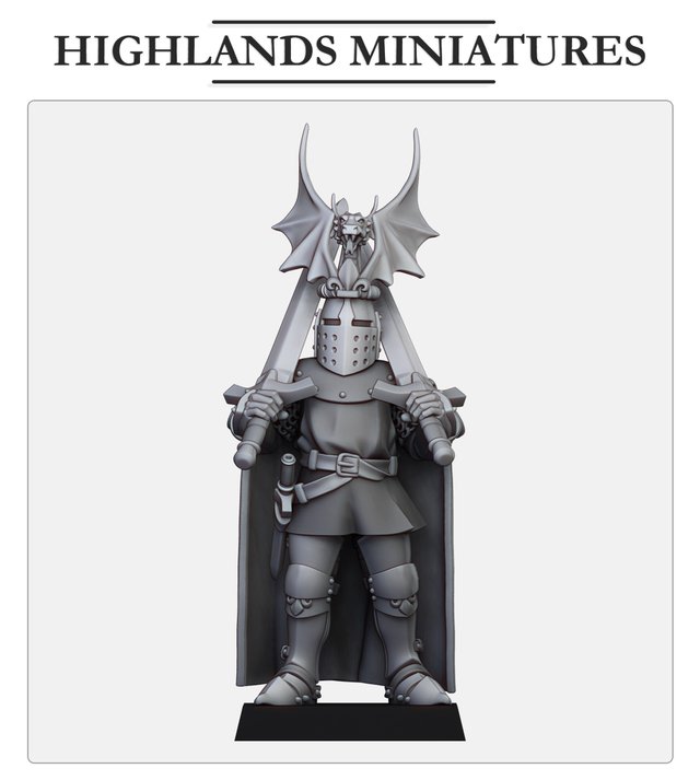 Dismounted Sir Jaume with dual swords