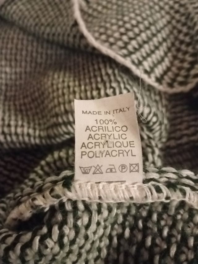 Poncho verde e bianco