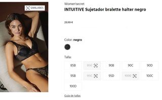 Conjunto WOMEN'SECRET Sujetador y Tanga Negro