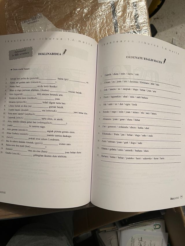 Libro de Euskera nivel A1 Hika