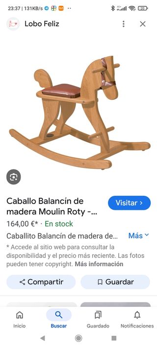 Caballo balancín de madera moulin roti