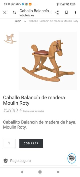 Caballo balancín de madera moulin roti