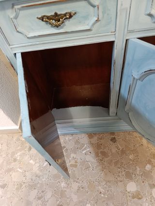 Mueble entrada vintage. Azul mar