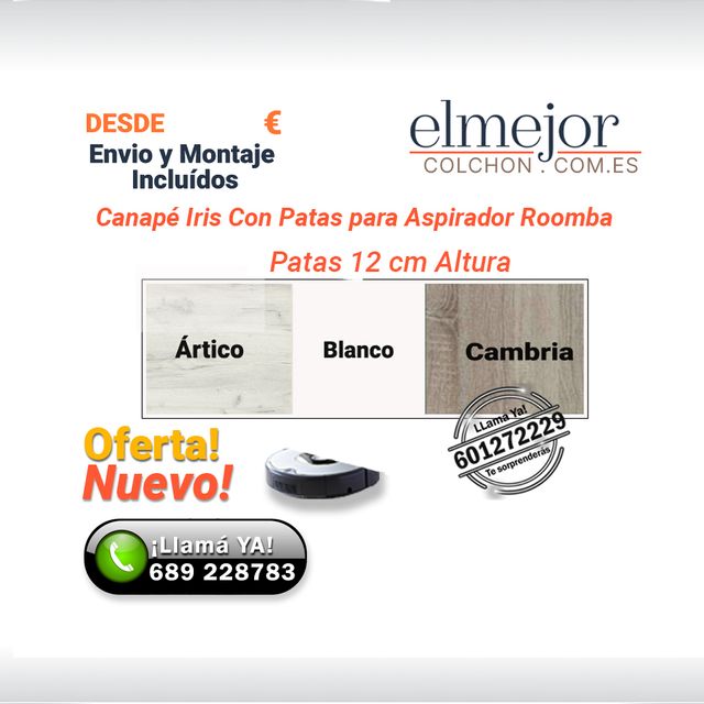 Canapé Iris C Patas 12 Cm Ideal Roomba Oferta env