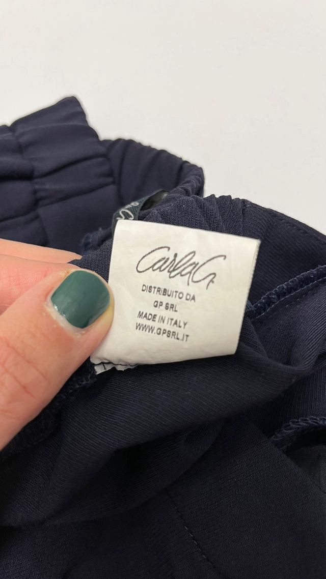 Pantaloni Carla G. blu con piega centrale tg. 44 l