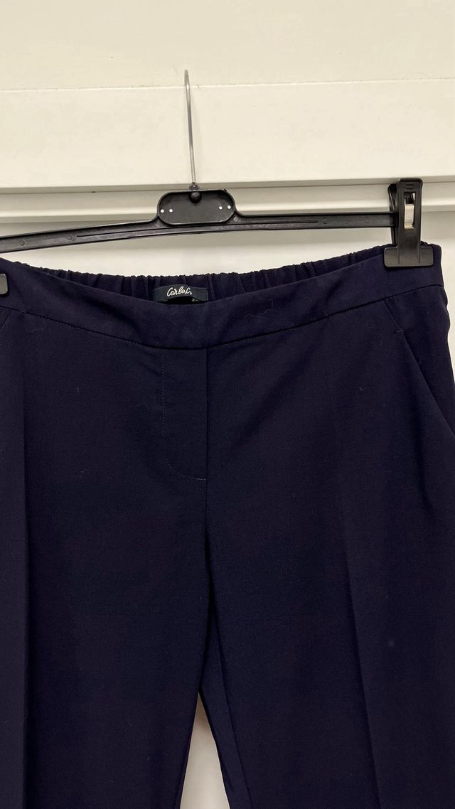 Pantaloni Carla G. blu con piega centrale tg. 44 l