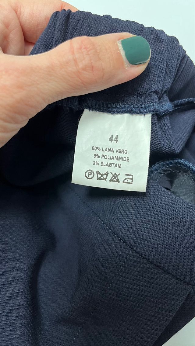 Pantaloni Carla G. blu con piega centrale tg. 44 l