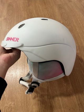 Casco de esquiar blanco