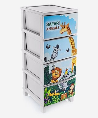 Cassettiera, organizer, 4 cassetti, plastica, confortevole