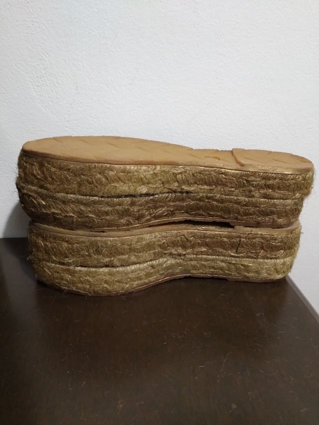 2 pares de suelas plataforma de yute