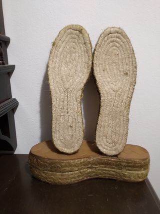  2 pares de suelas plataforma de yute