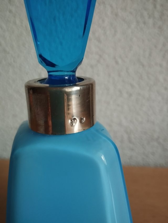 Perfumero vintage cristal y plata años 70