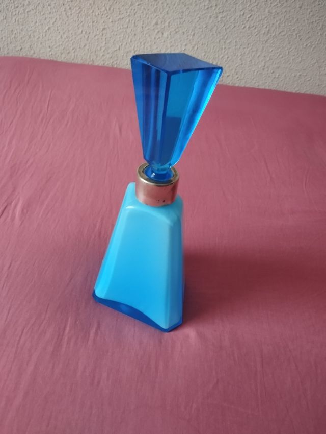 Perfumero vintage cristal y plata años 70