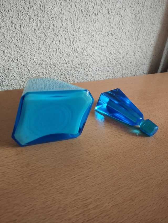 Perfumero vintage cristal y plata años 70