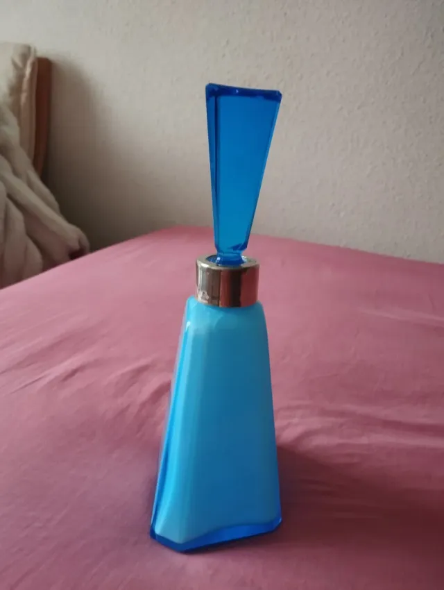 Perfumero vintage cristal y plata años 70