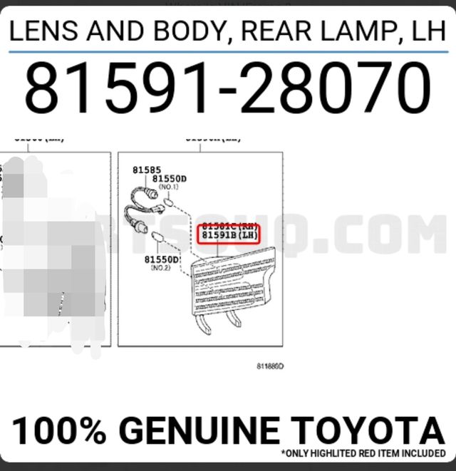 Luz trasera interior izquierda Toyota Previa II