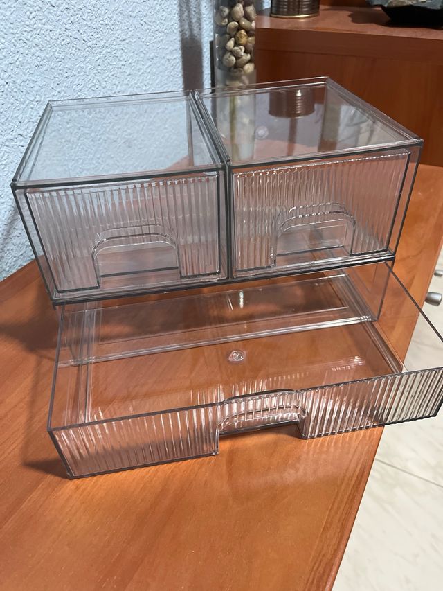 Conjunto 3 cajas almacenamiento PET