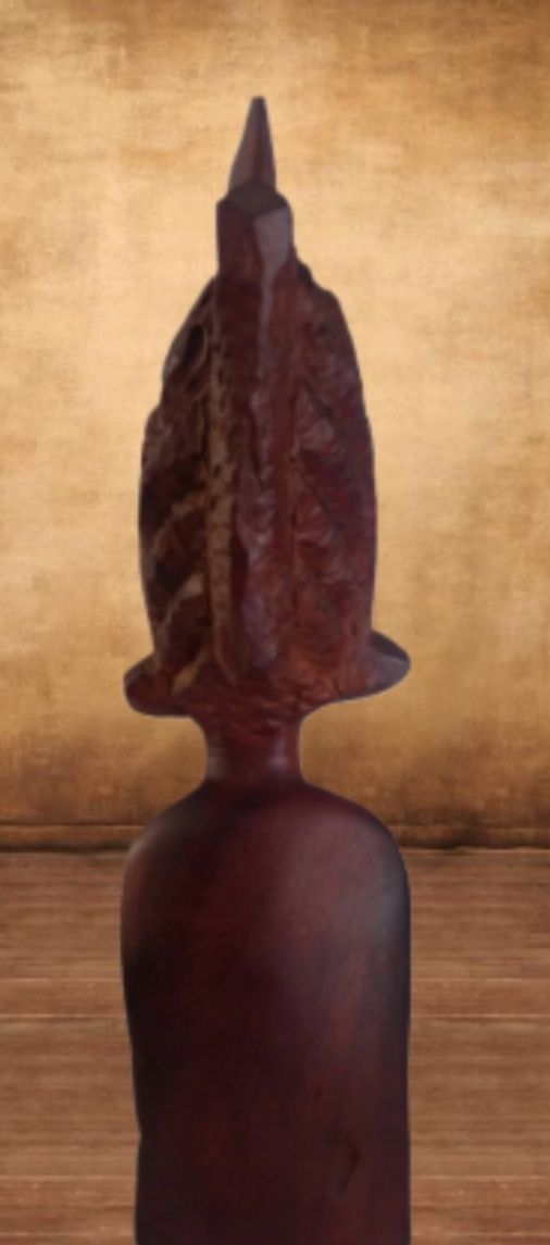 Busto mujer afrianacana tallado en madera