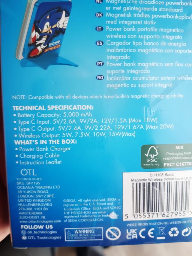 Power bank wireless Sonic