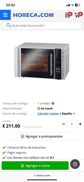 Microondas Severin 900  grill