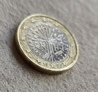 Moneda cotizada 1 Euro francesa arbol vida 1999