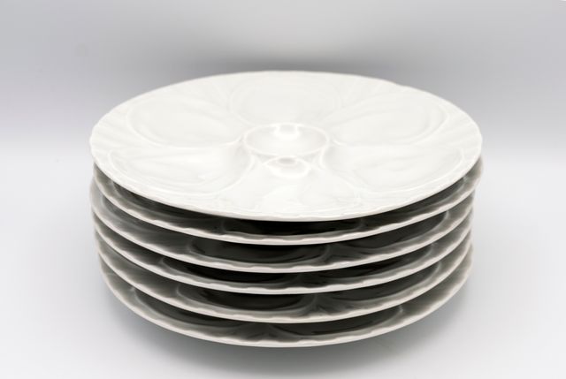 Set platos ostras porcelana francesa