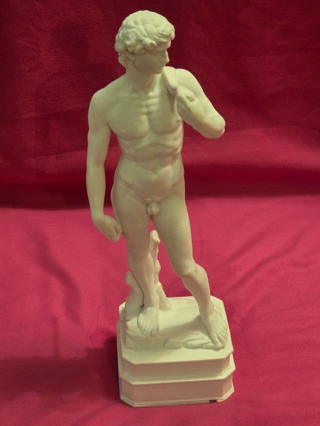STATUETTA IN GESSO DAVID DI MICHELANGELO - BIANCO