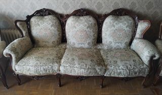 Tresillo y dos butacas estilo Luis XV