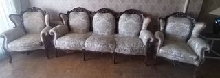 Tresillo y dos butacas estilo Luis XV