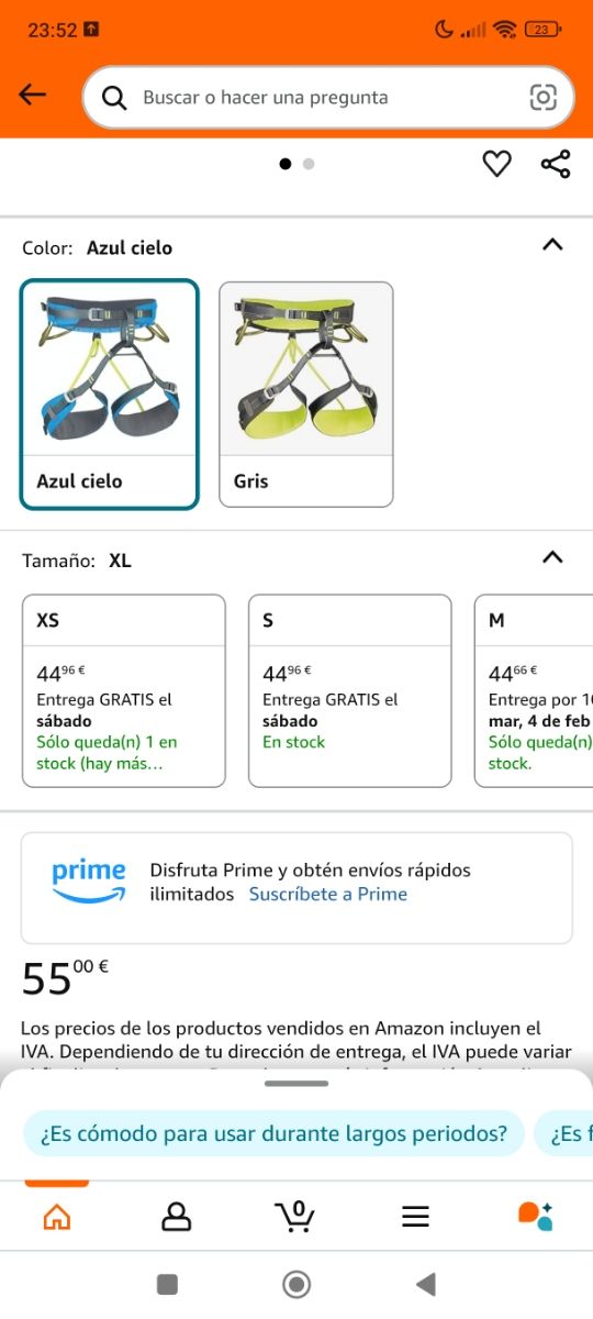 Arnés escalada CAMP