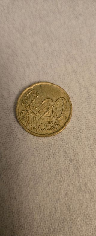 Moneda 20 centimos con error Holanda