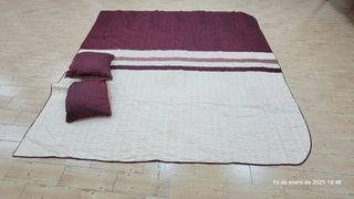Edredón reversible cama 150cm + 2 cojines