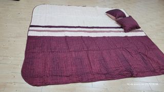 Edredón reversible cama 150cm + 2 cojines