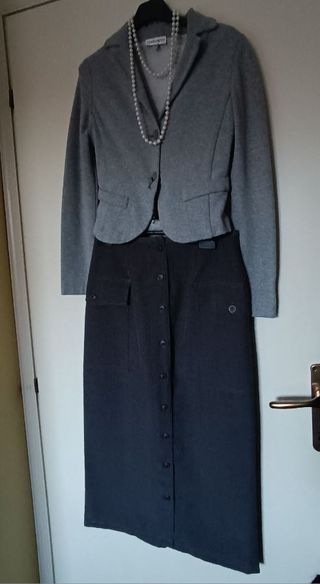 Giacca vintage y2k grigio chiaro, tg. S